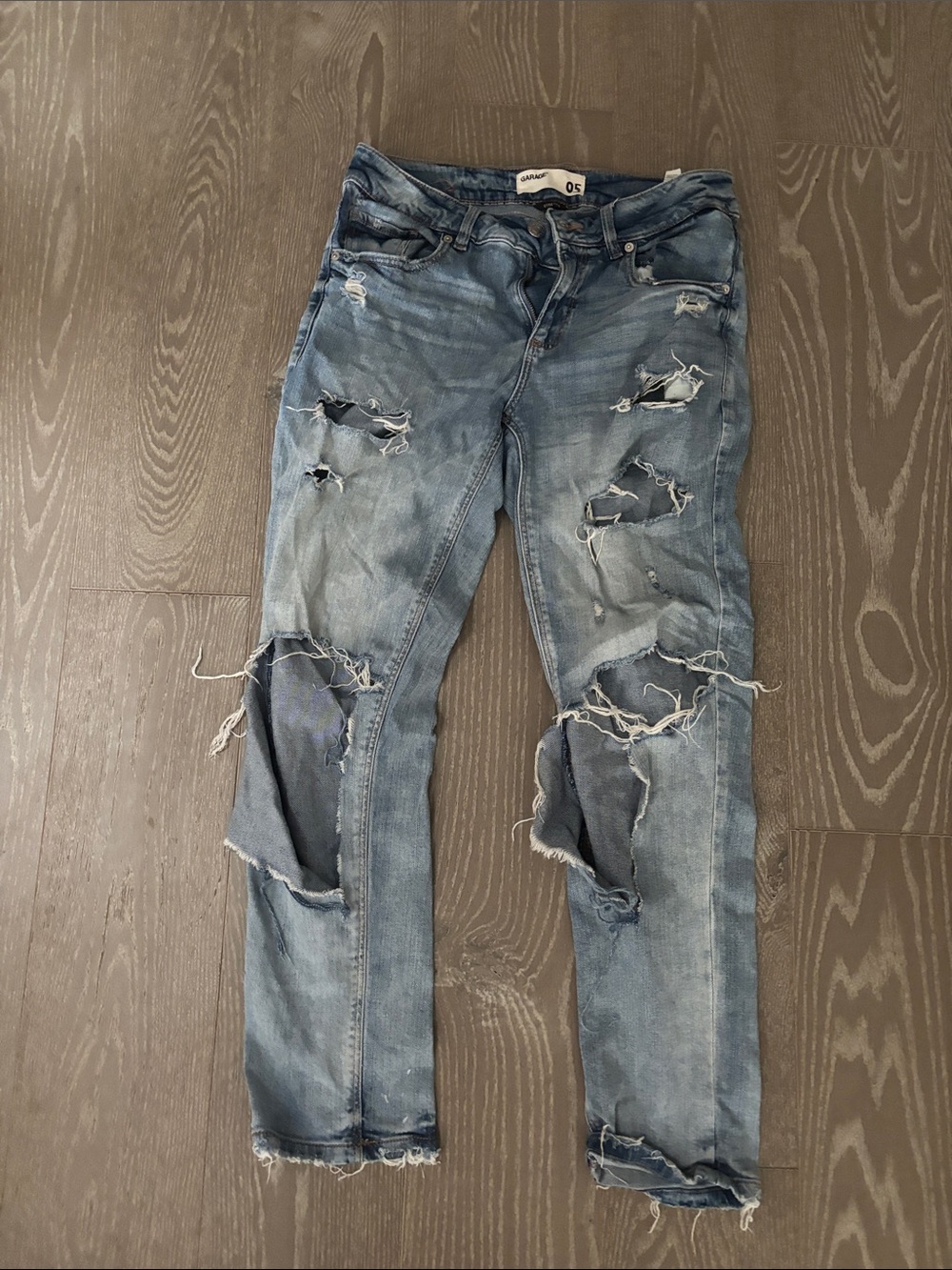 Garage Women’s Light Blue Ripped Skinny Jeans — Distressed Slim Fit